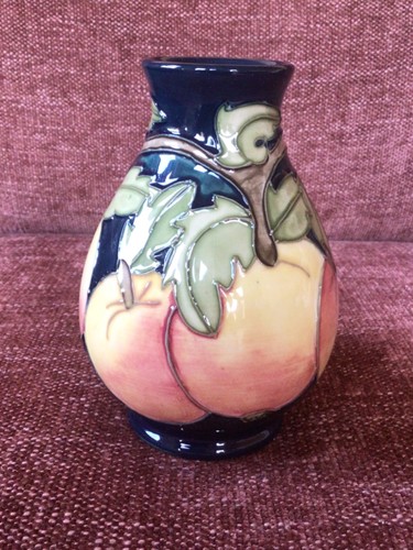 Moorcroft peaches vase - peaches,