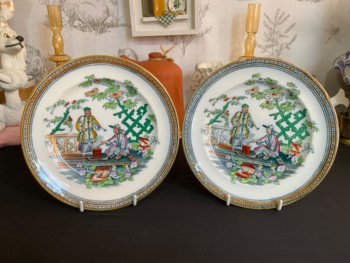Pair antique tea plate h - plate,